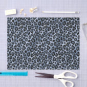 Blauer und schwarzer Leopard-Tierdruck Seidenpapier (Handwerk)
