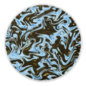 Blauer und schwarzer Marmoreffekt, Keramikknauf (Vorderseite)