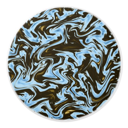 Blauer und schwarzer Marmoreffekt, Keramikknauf (Vorderseite)