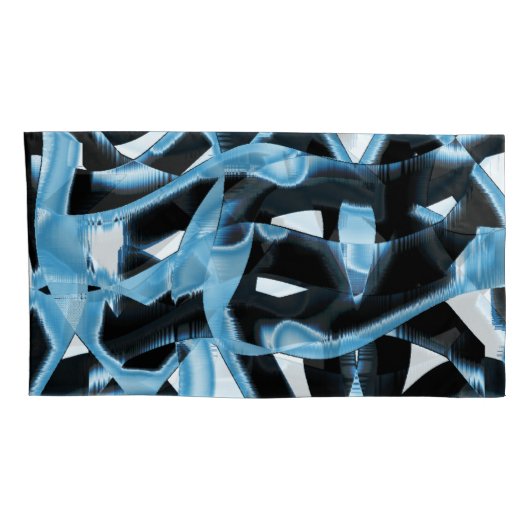 Blauer und schwarzer Schrott oder Bänder, der zers Kissenbezug (Rückseite-Rechts)