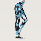 Blauer und schwarzer Schrott oder Bänder, der zers Leggings (Rechts)
