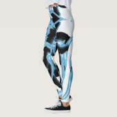 Blauer und schwarzer Schrott oder Bänder, der zers Leggings (Links)
