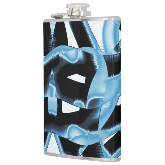 Blauer und schwarzer Schrott oder Bänder werden ze Flachmann (Links)