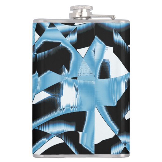 Blauer und schwarzer Schrott oder Bänder werden ze Flachmann (Rückseite)