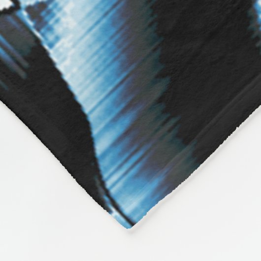 Blauer und schwarzer Schrott oder Bänder werden ze Fleecedecke (Ecke)