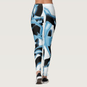 Blauer und schwarzer Schrott oder Bänder werden ze Leggings (Rückseite)