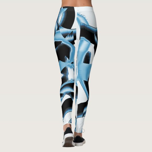 Blauer und schwarzer Schrott oder Bänder werden ze Leggings (Rückseite)