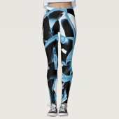 Blauer und schwarzer Schrott oder Bänder werden ze Leggings (Vorderseite)