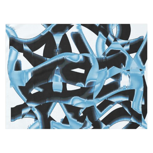 Blauer und schwarzer Schrott oder Bänder werden ze Tischdecke (Vorderseite (Horizontal))