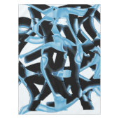 Blauer und schwarzer Schrott oder Bänder werden ze Tischdecke (Vorderseite)