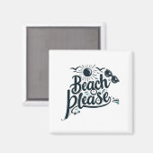 Blauer und schwarzer Strand Bitte Magnet (Vorderseite/Rückseite)
