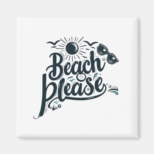Blauer und schwarzer Strand Bitte Magnet (Vorne)