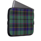 Blauer und schwarzer Tartan-karierte Laptopschutzhülle (Vorne Rechts)