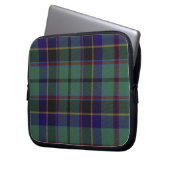 Blauer und schwarzer Tartan-karierte Laptopschutzhülle (Vorderseite Links)