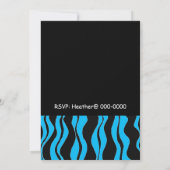 Blauer und schwarzer Zebra Print Geburtstag Einlad Einladung (Rückseite)