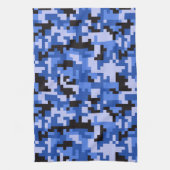 Blauer und Schwarzes Wasser Pixel Camouflage Muste Handtuch (Vertikal)