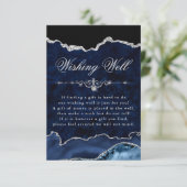 Blauer und Silberner Glitzer Marmorpforte wünscht  Begleitkarte (Stehend Vorderseite)