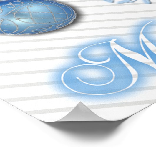 Blauer und Silberner Glitzer Poster (Ecke)