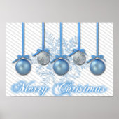 Blauer und Silberner Glitzer Poster (Vorne)