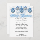 Blauer und silberner Glitzer verziert Einladung (Vorne/Hinten)