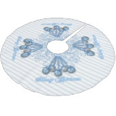 Blauer und silberner polyester weihnachtsbaumdecke (Schrägansicht)