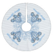 Blauer und silberner polyester weihnachtsbaumdecke (Vorderseite)