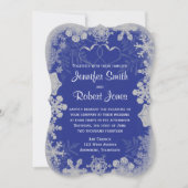 Blauer und Silberschneeflocke Einladung zur Hochze (Vorderseite)
