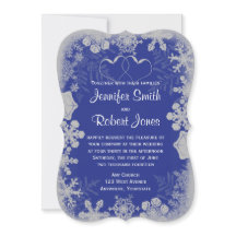 Blauer und Silberschneeflocke Einladung zur Hochze