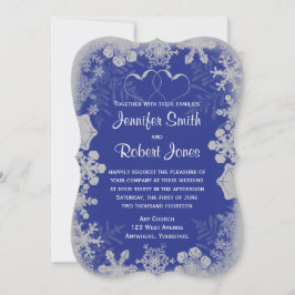 Blauer und Silberschneeflocke Einladung zur Hochze