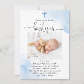 Blauer und Silberschwanz - Taufbecken Einladung (Vorderseite)