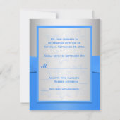 Blauer und Silver Floral RSVP-Karte Einladung (Rückseite)
