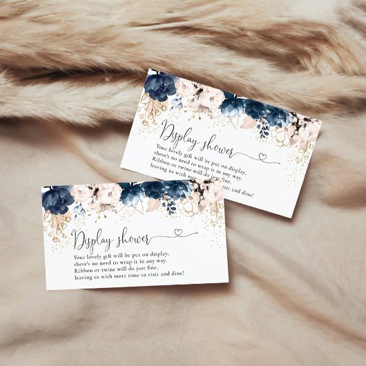 Blauer und staubige Rose-Display-Duschkarte Begleitkarte