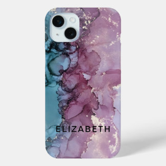 blauer und staubiger rosa goldener Marmor personal Case-Mate iPhone Hülle