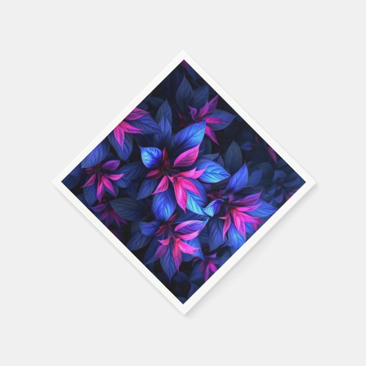 Blauer und violette Blumen Serviette (Ecke)