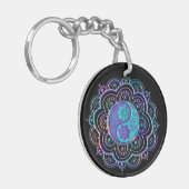 Blauer und violetter Mandala Schlüsselanhänger (Vorderseite links)