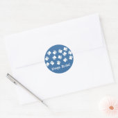 Blauer und Weiß Drucke Runder Aufkleber (Umschlag)