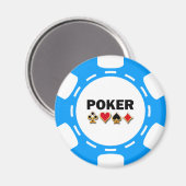 BLAUER UND WEISS POKER CHIP MAGNET (Vorderseite/Rückseite)