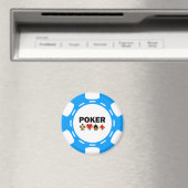 BLAUER UND WEISS POKER CHIP MAGNET (In Situ (Geschirrspüler))