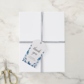 Blauer und weiße Aquarell Dank Ihnen Hochzeit Geschenkanhänger (Mit Garn)