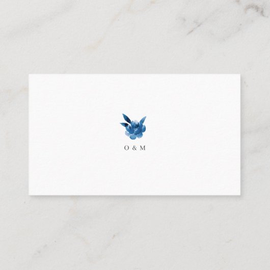 Blauer und weiße Aquarellfarben Hochzeitsfeiern Pl Platzkarte (Rückseite)