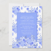 Blauer und weiße Blume Brautdusche Einladung (Vorderseite)