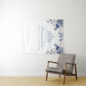 Blauer und Weiße Blume| Hintergrund der Quinceaner Wandteppich (Beispiel (Horizontal))