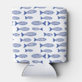 Blauer und weiße Bride Bachelorette Dosenkühler (Rückseite)