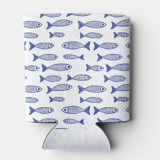 Blauer und weiße Bride Bachelorette Dosenkühler (Rückseite)