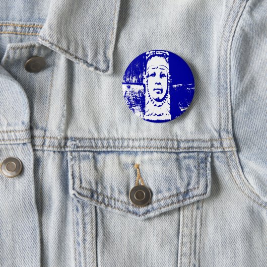 Blauer und Weiße Frauengesicht Button (Beispiel)