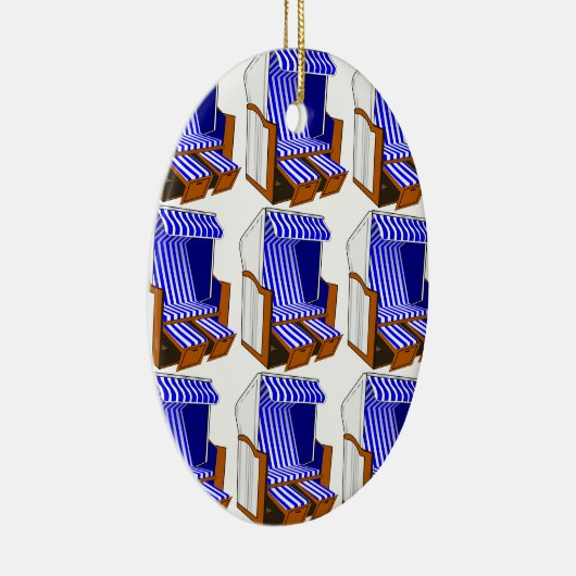 Blauer und weiße Stühle mit angesehenem Dekor Keramikornament (Rechts)