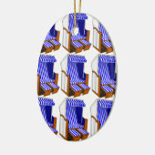 Blauer und weiße Stühle mit angesehenem Dekor Keramikornament (Links)