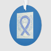 Blauer und weißer ALS-Bewusstsein Ornament (Vorderseite)