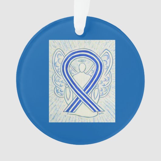 Blauer und weißer ALS-Bewusstsein Ornament (Vorderseite)