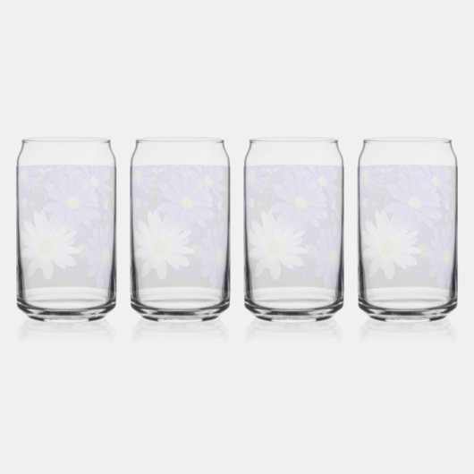 Blauer und weißer Anemon Blüten Blütenblüte Dosenglas (Hinten)